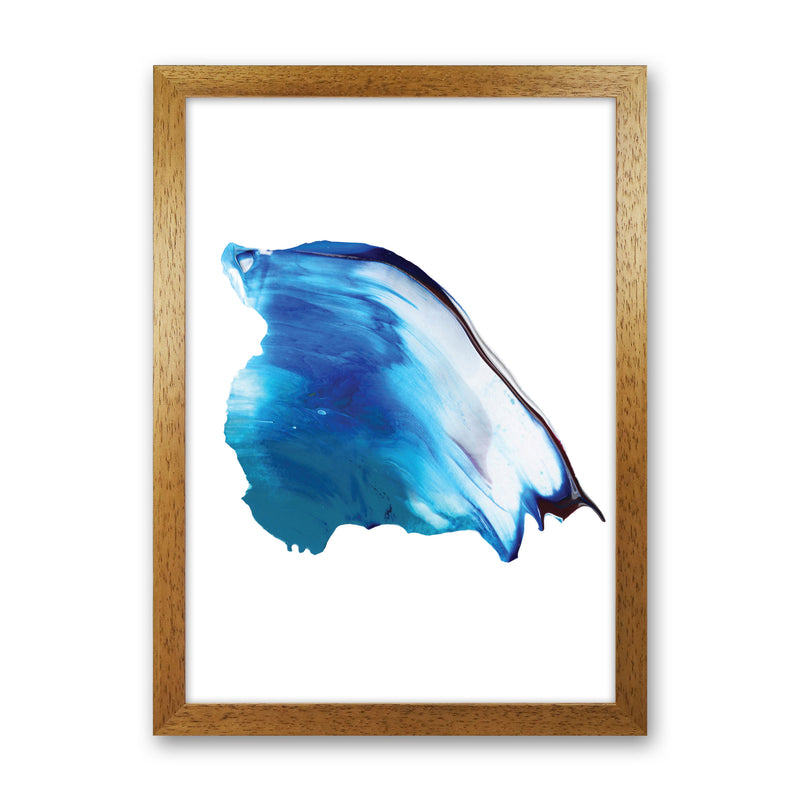 Blue Abstract Paint Stroke Modern Print Oak Grain