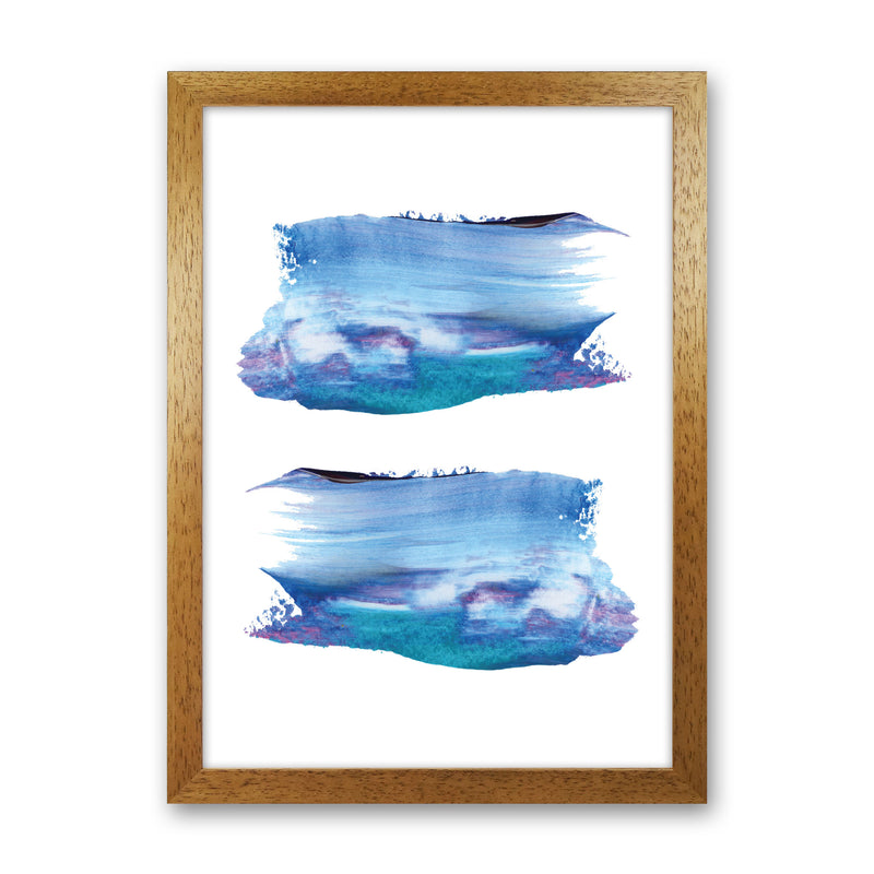 Blue And Purple Abstract Paint Strokes Modern Print Oak Grain