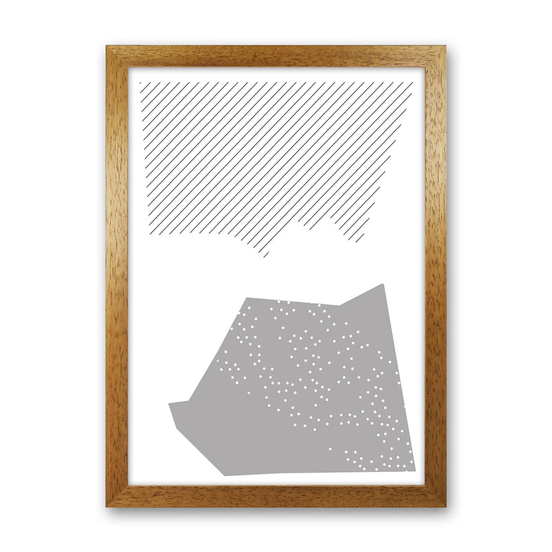 Grey Top And Bottom Abstract Modern Print Oak Grain