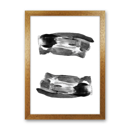 Black Abstract Paint Strokes Modern Print Oak Grain