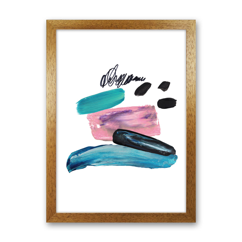 Pink And Teal Abstract Artboard Modern Print Oak Grain