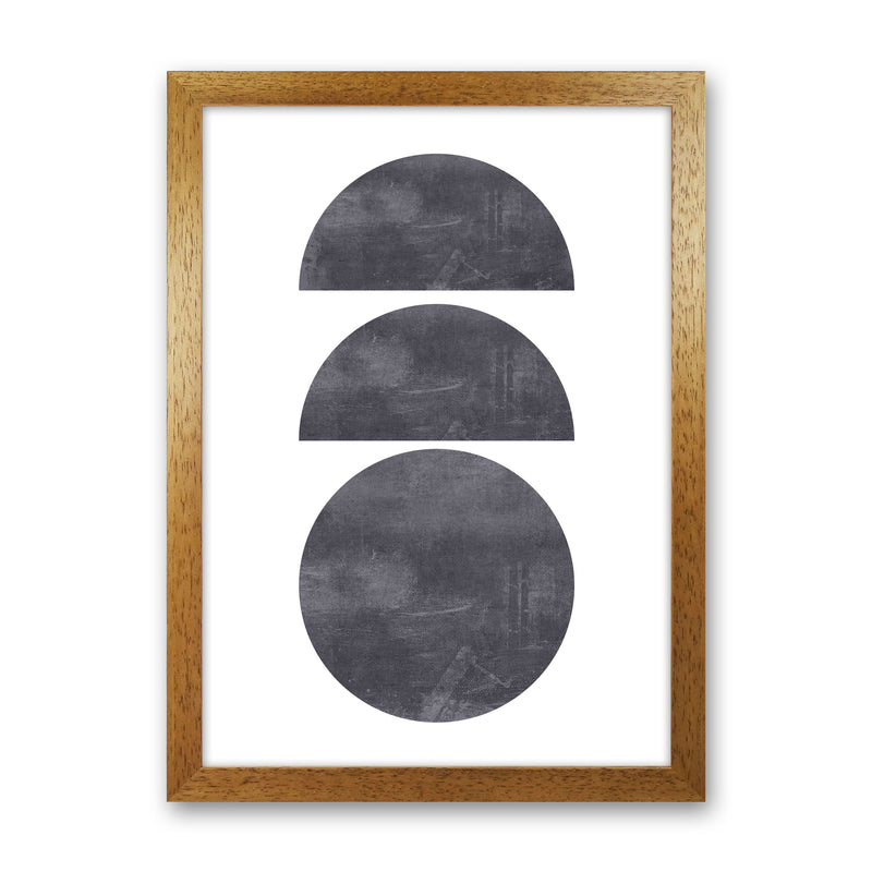 Abstract Scratched Texture Circles Modern Print Oak Grain