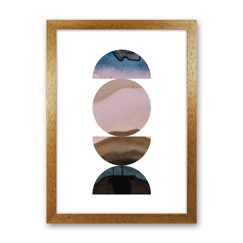 Pastel And Sand Abstract Circles Modern Print Oak Grain