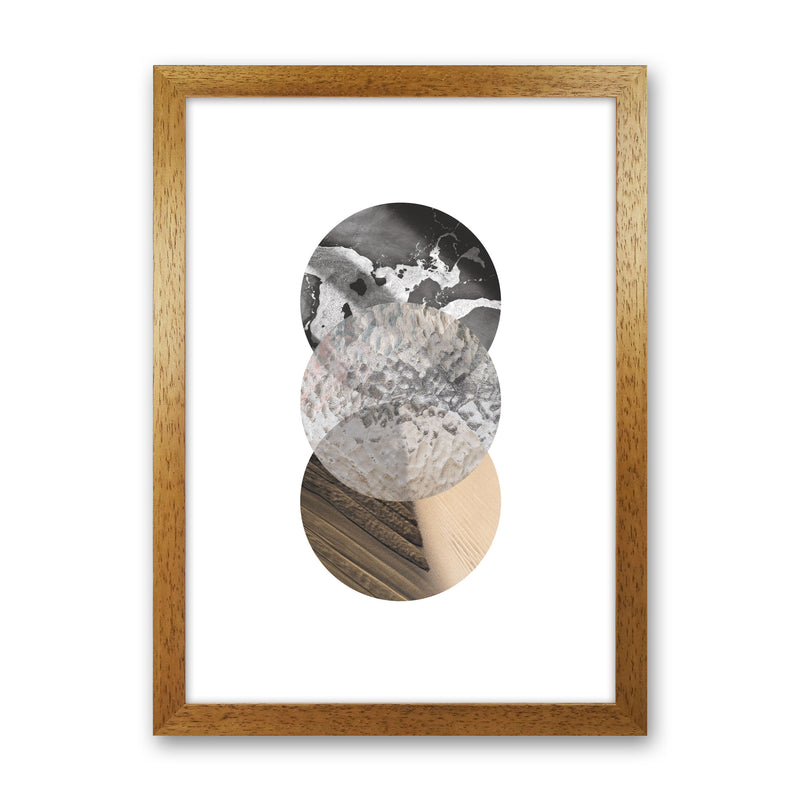Sand, Glass And Shadow Abstract Circles Modern Print Oak Grain