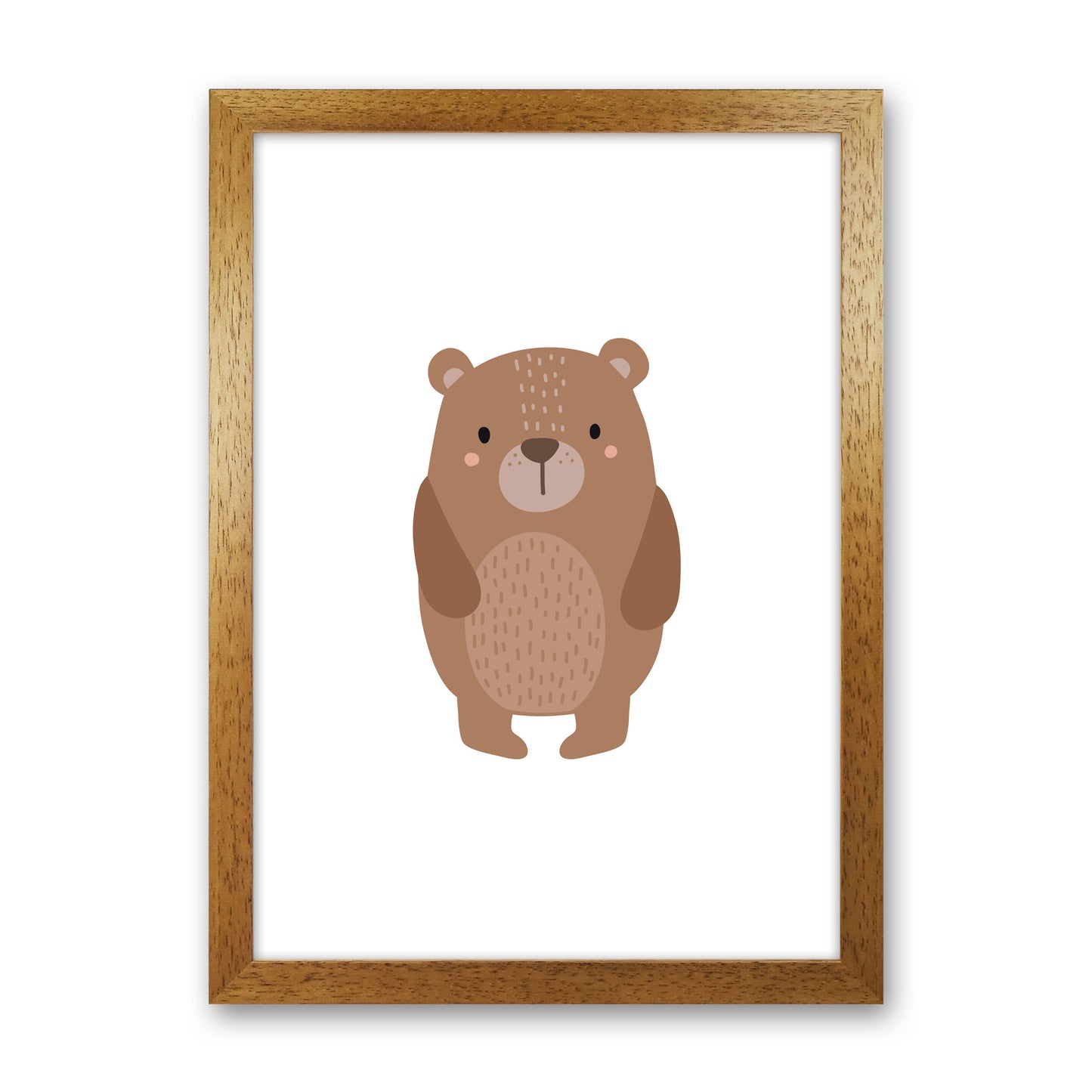 Children&#39;s Animals, Bear Modern Print Oak Grain