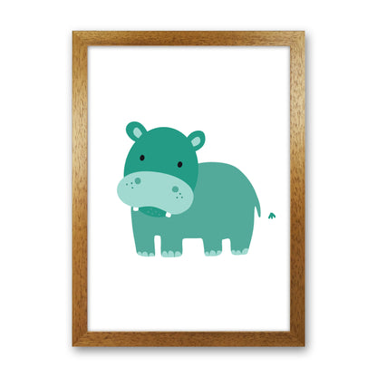 Children&#39;s Animals, Hippo Modern Print Oak Grain