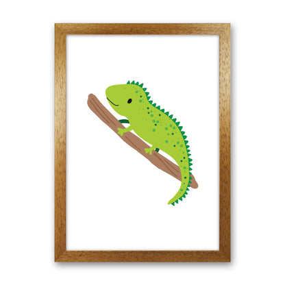 Children&#39;s Animals, Iguana Modern Print Oak Grain