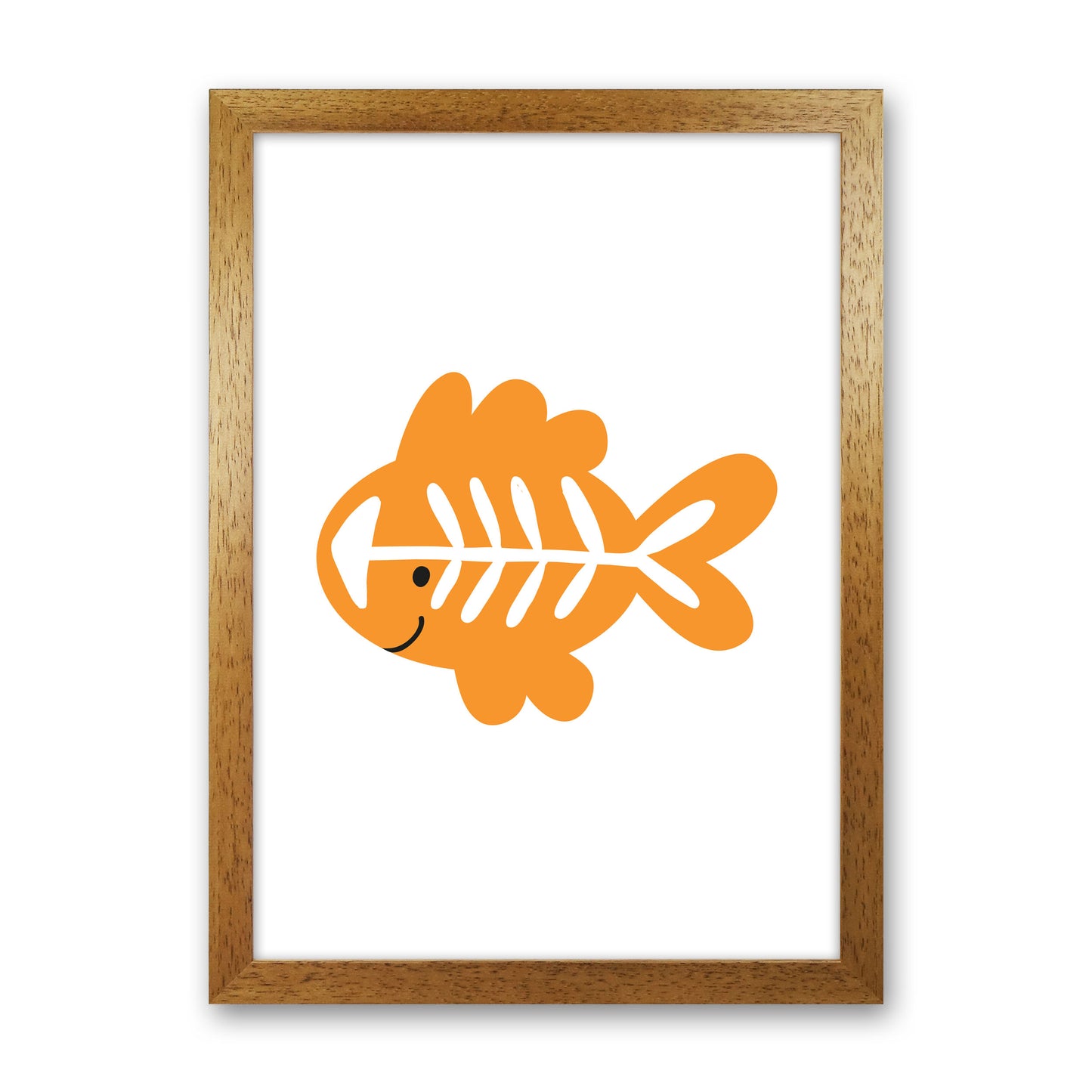 Children&#39;s Animals, X-Ray Fish Modern Print Oak Grain