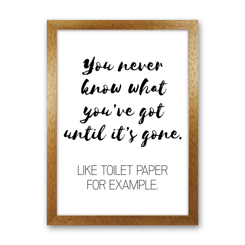 Toilet Paper, Bathroom Modern Print, Framed Bathroom Wall Art Oak Grain