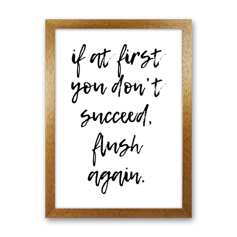 Flush Again, Bathroom Modern Print, Framed Bathroom Wall Art Oak Grain