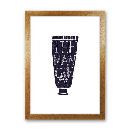 The Man Cave 1 Modern Print, Framed Bathroom Wall Art Oak Grain