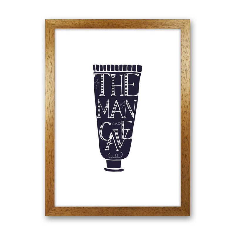 The Man Cave 1 Modern Print, Framed Bathroom Wall Art Oak Grain