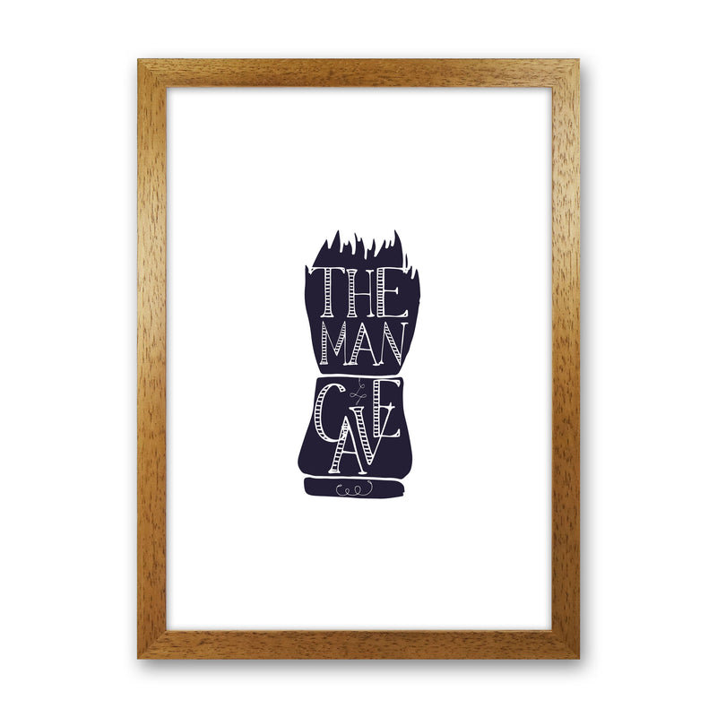 The Man Cave 2 Modern Print, Framed Bathroom Wall Art Oak Grain