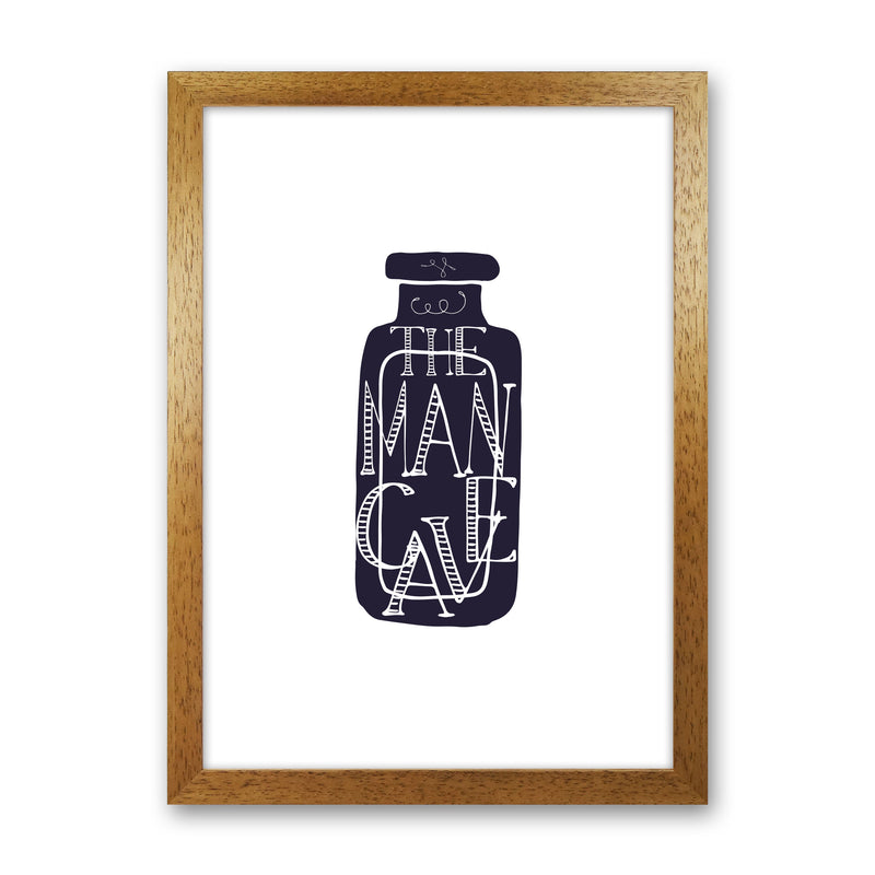 The Man Cave 3 Modern Print, Framed Bathroom Wall Art Oak Grain
