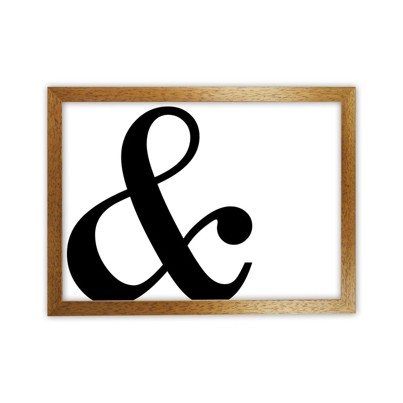 Ampersand Landscape Framed Typography Wall Art Print Oak Grain