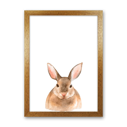 Forest Friends, Cute Bunny Modern Print Animal Art Print Oak Grain