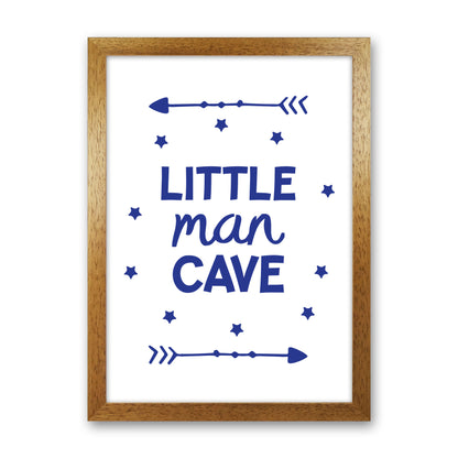 Little Man Cave Navy Arrows Framed Nursey Wall Art Print Oak Grain