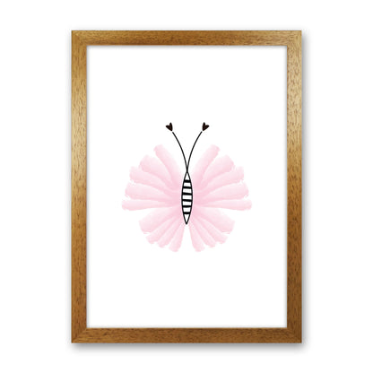 Pink Butterfly Modern Print Animal Art Print Oak Grain