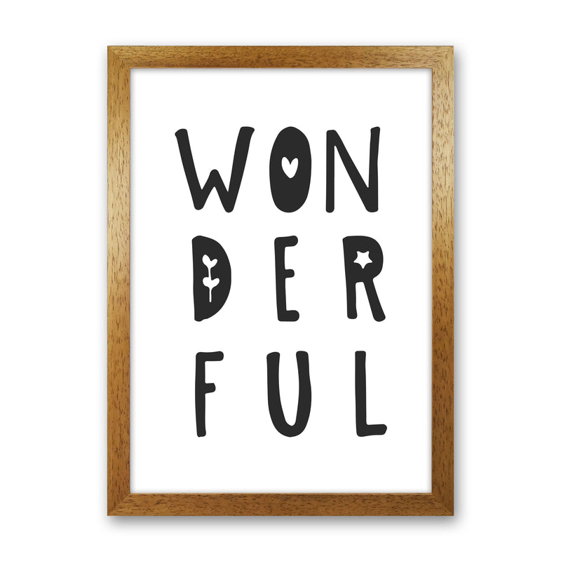 Wonderful Black Framed Nursey Wall Art Print Oak Grain