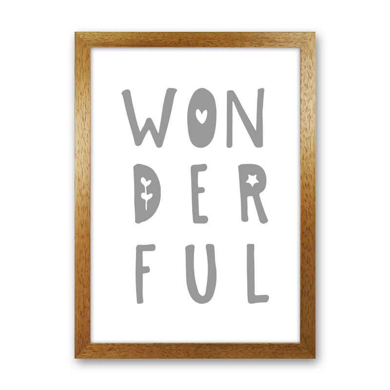 Wonderful Grey Framed Nursey Wall Art Print Oak Grain