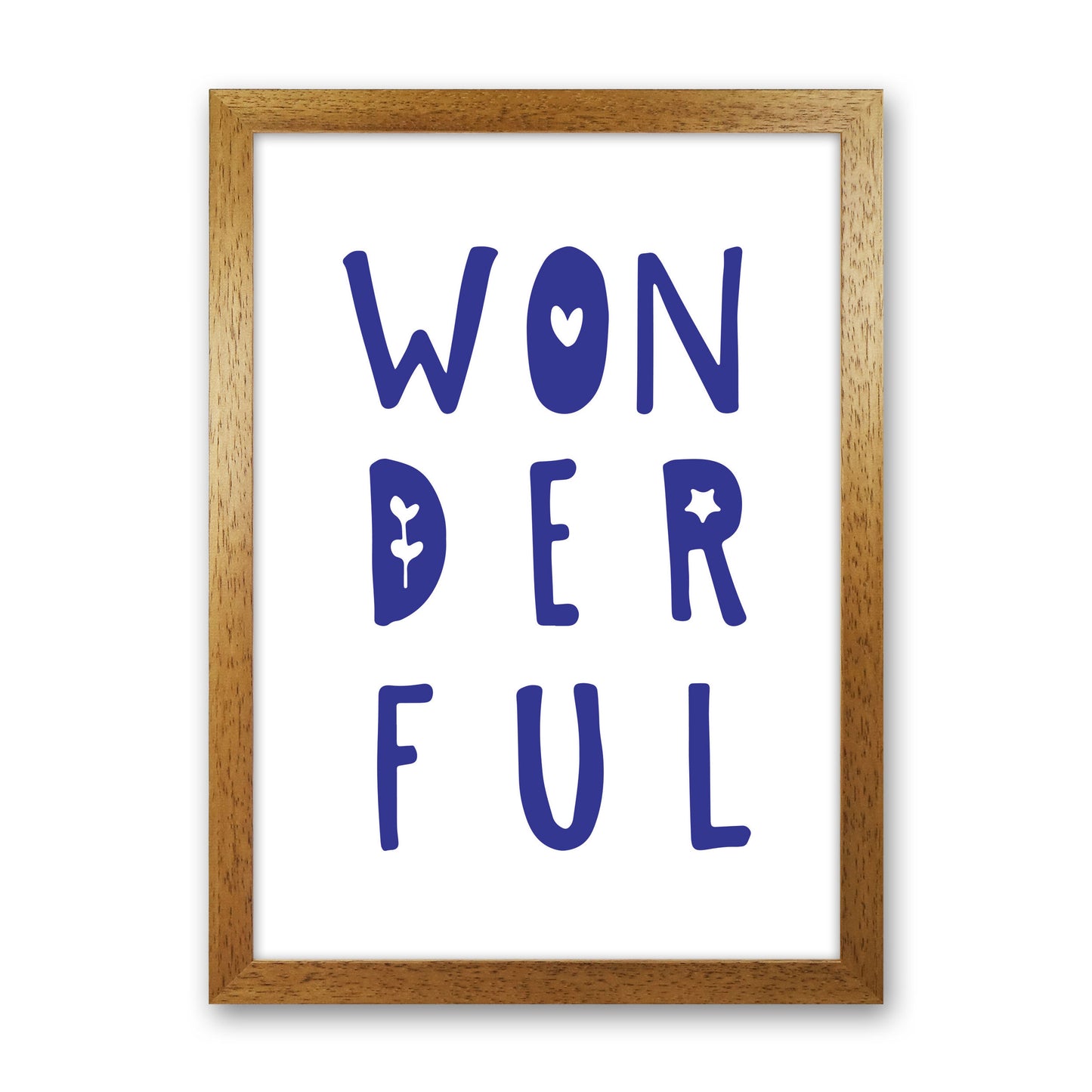 Wonderful Navy Framed Nursey Wall Art Print Oak Grain