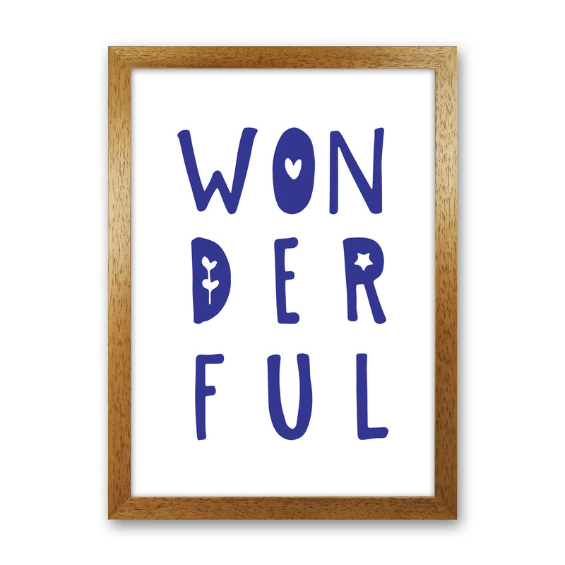 Wonderful Navy Framed Nursey Wall Art Print Oak Grain