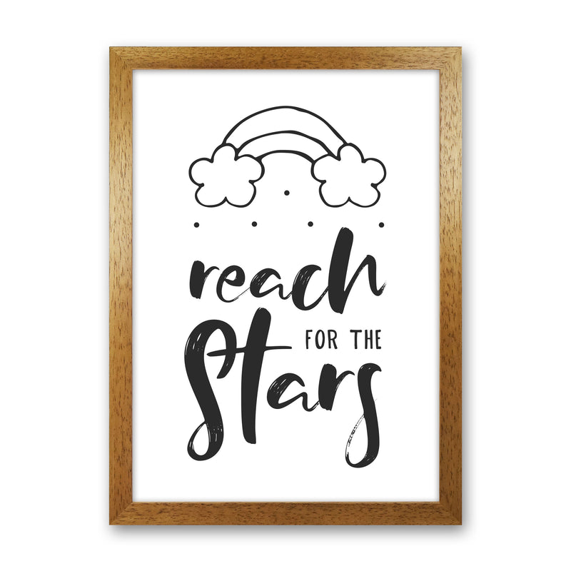 Reach For The Stars Black Modern Print Oak Grain