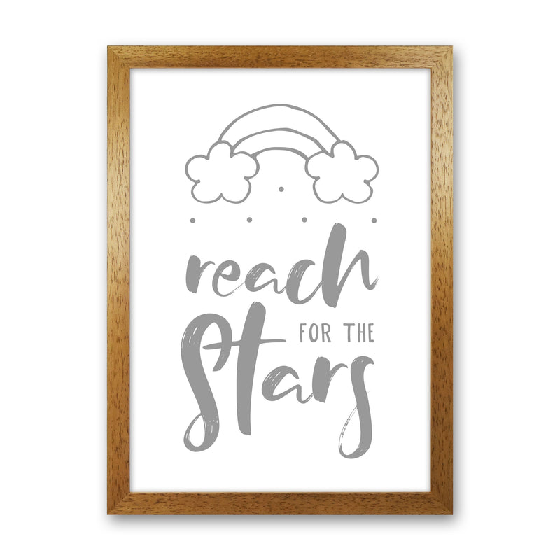 Reach For The Stars Grey Modern Print Oak Grain