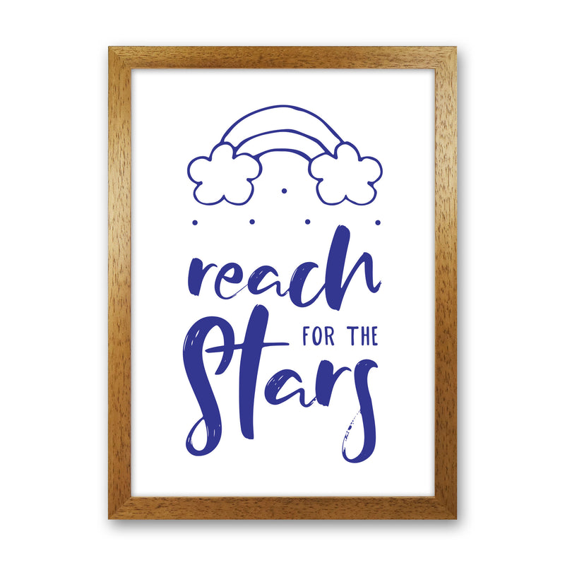Reach For The Stars Navy Modern Print Oak Grain