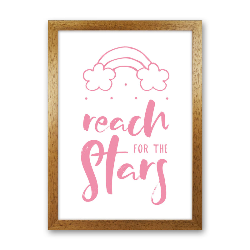 Reach For The Stars Pink Modern Print Oak Grain