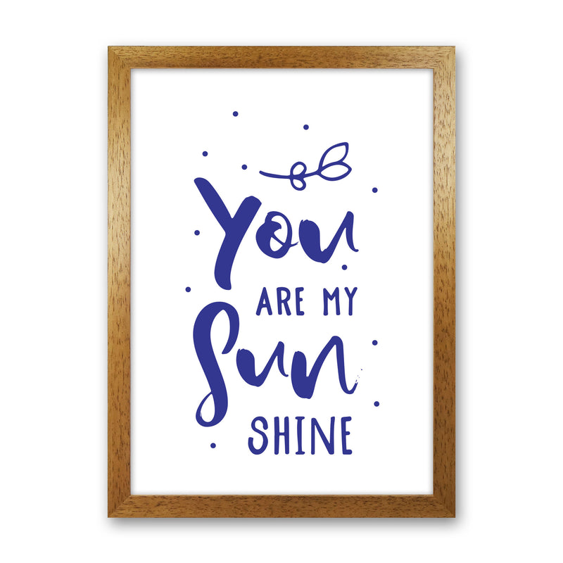 You Are My Sunshine Navy Modern Print Oak Grain