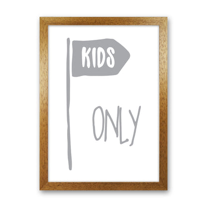 Kids Only Grey Framed Nursey Wall Art Print Oak Grain