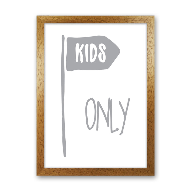 Kids Only Grey Framed Nursey Wall Art Print Oak Grain