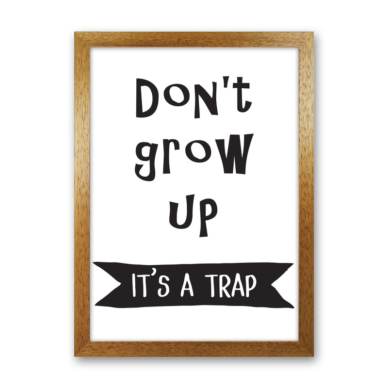 Don&#39;t Grow Up It&#39;s A Trap Banner Framed Typography Wall Art Print