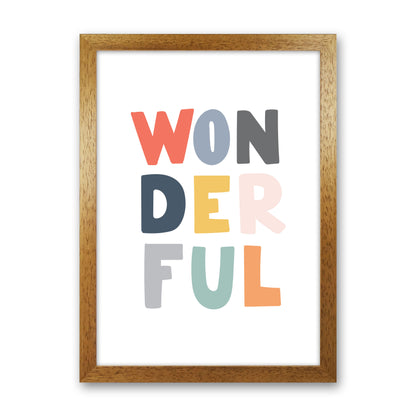 Wonderful Colour Framed Nursey Wall Art Print Oak Grain