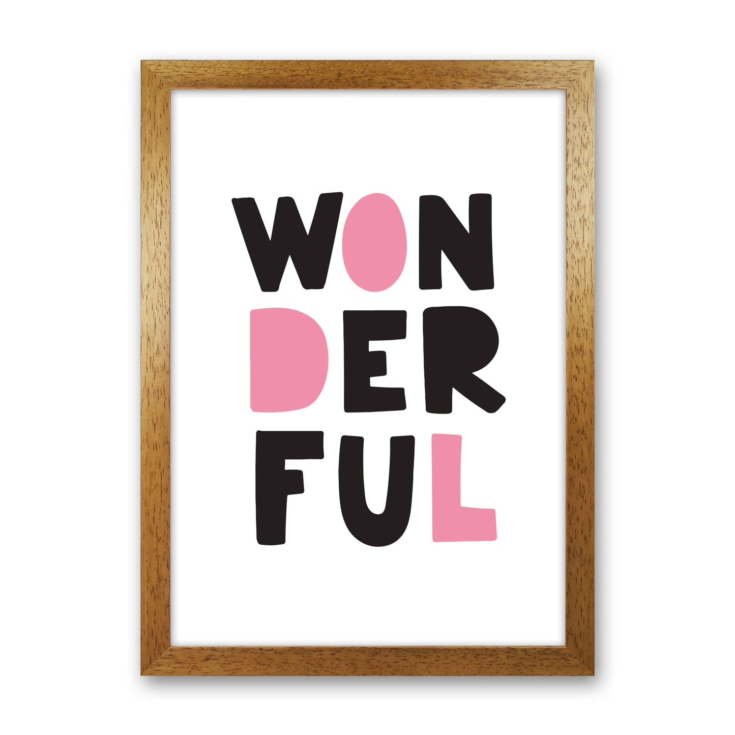 Wonderful Black And Pink Framed Nursey Wall Art Print Oak Grain