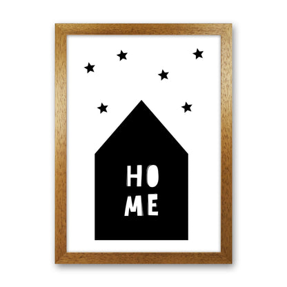 Home Scandi Framed Typography Wall Art Print Oak Grain