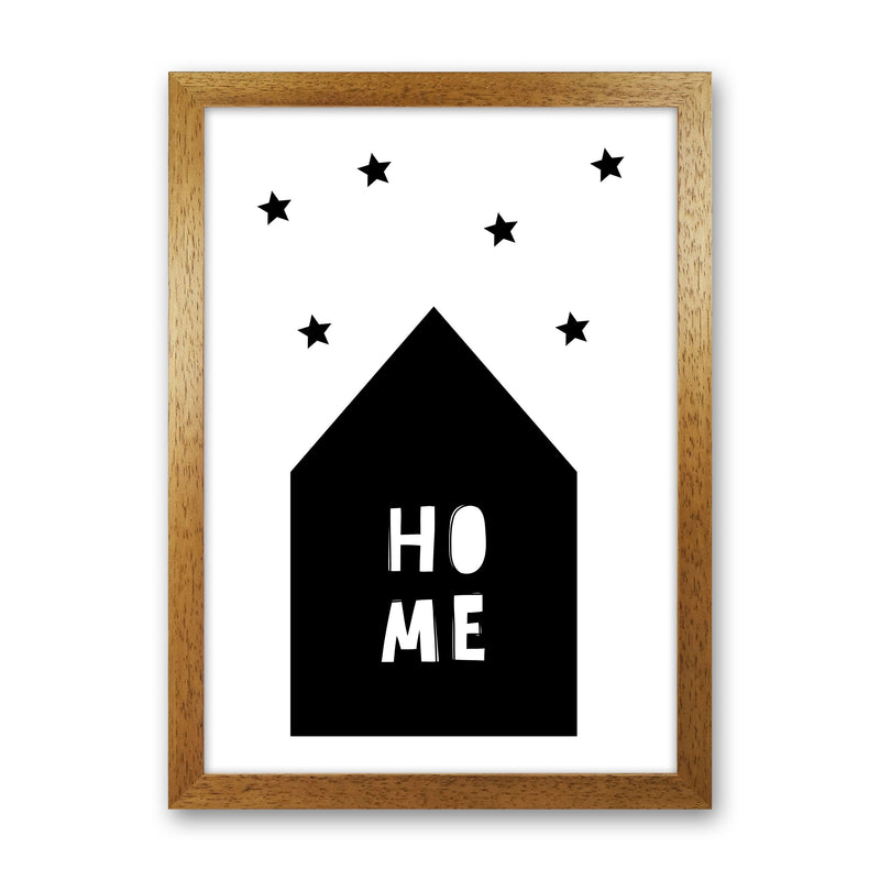 Home Scandi Framed Typography Wall Art Print Oak Grain