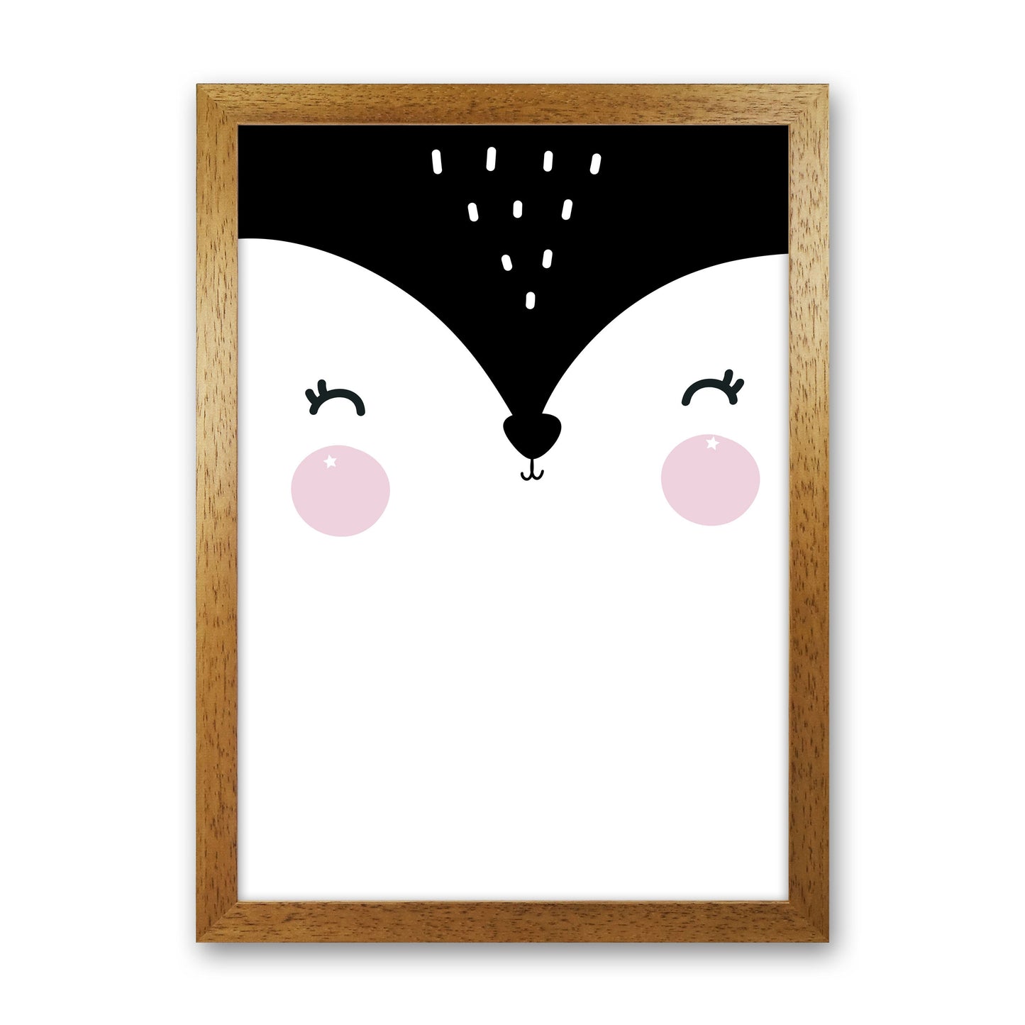 Penguin Face Scandi Modern Print Oak Grain