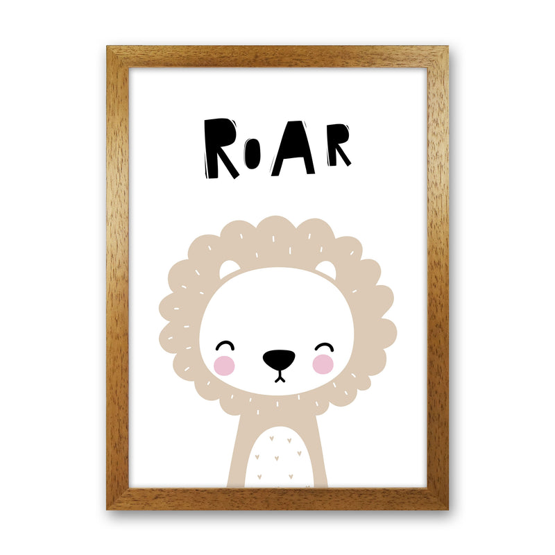 Lion Roar Modern Print Animal Art Print Oak Grain
