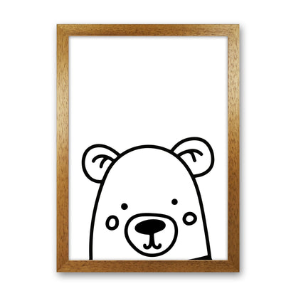Black And White Bear Modern Print Animal Art Print Oak Grain