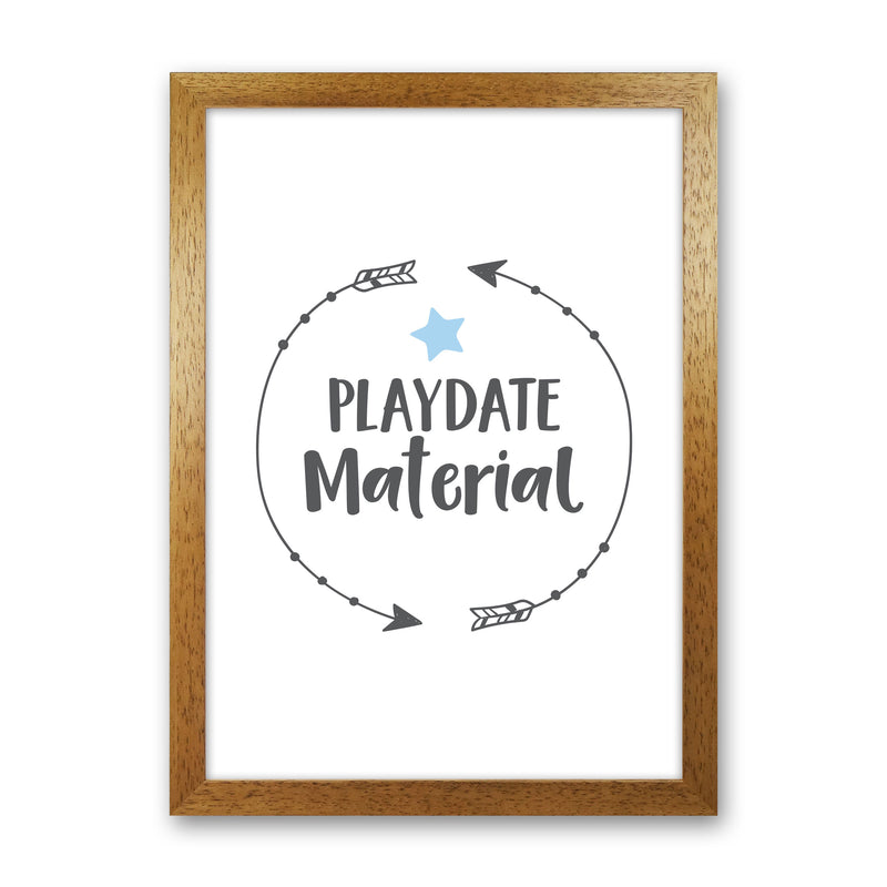 Playdate Material Framed Typography Wall Art Print Oak Grain