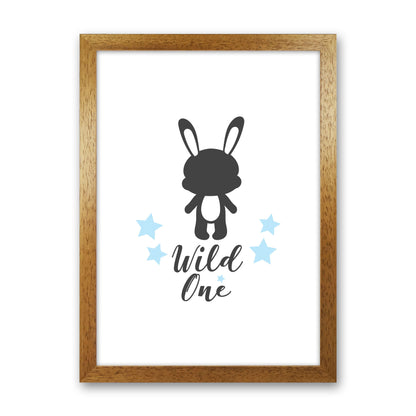 Wild One Framed Nursey Wall Art Print Oak Grain