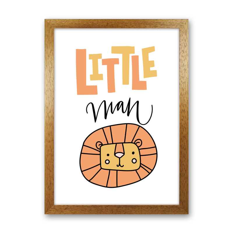 Little Lion Man Framed Nursey Wall Art Print Oak Grain
