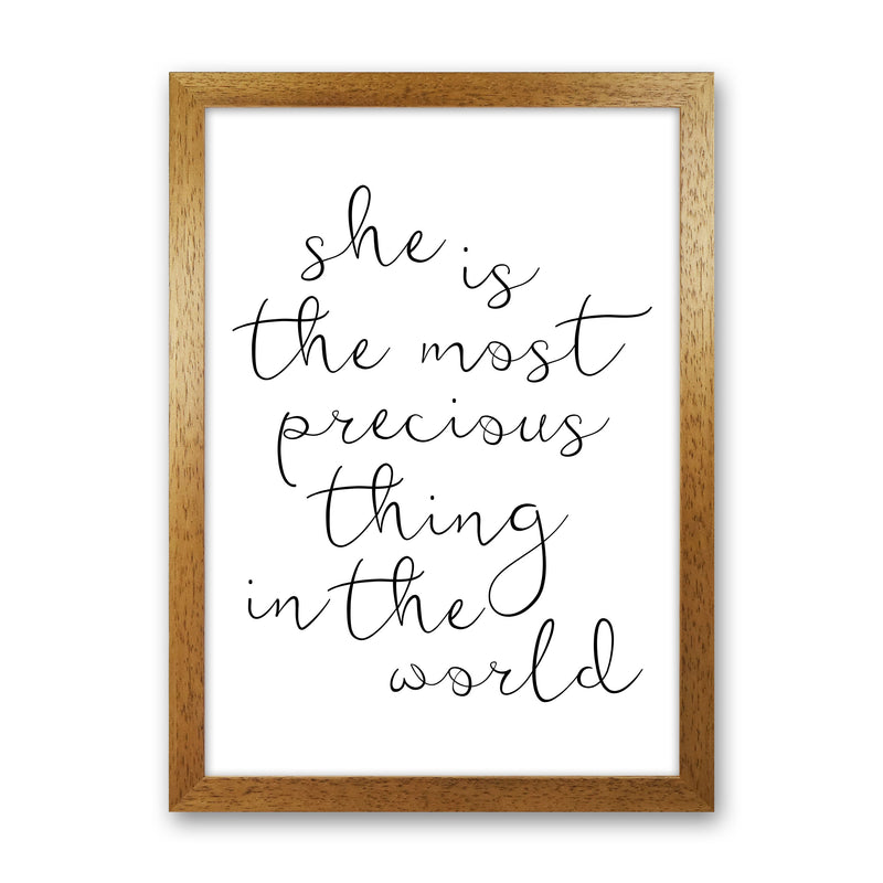 She Is The Most Precious Thing Black Modern Print Oak Grain