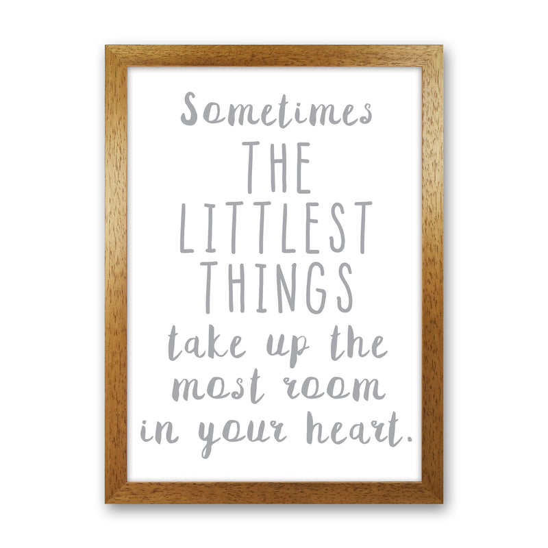 The Littlest Things Grey Modern Print Oak Grain