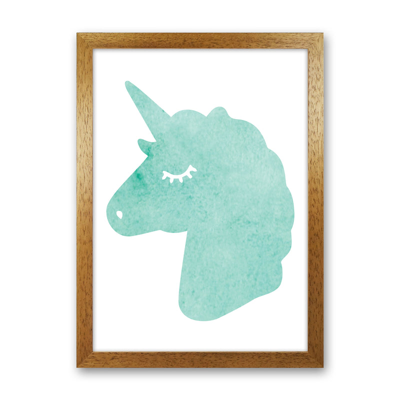 Mint Unicorn Head Modern Print Animal Art Print Oak Grain