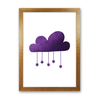 Purple Cloud Watercolour Modern Print Oak Grain