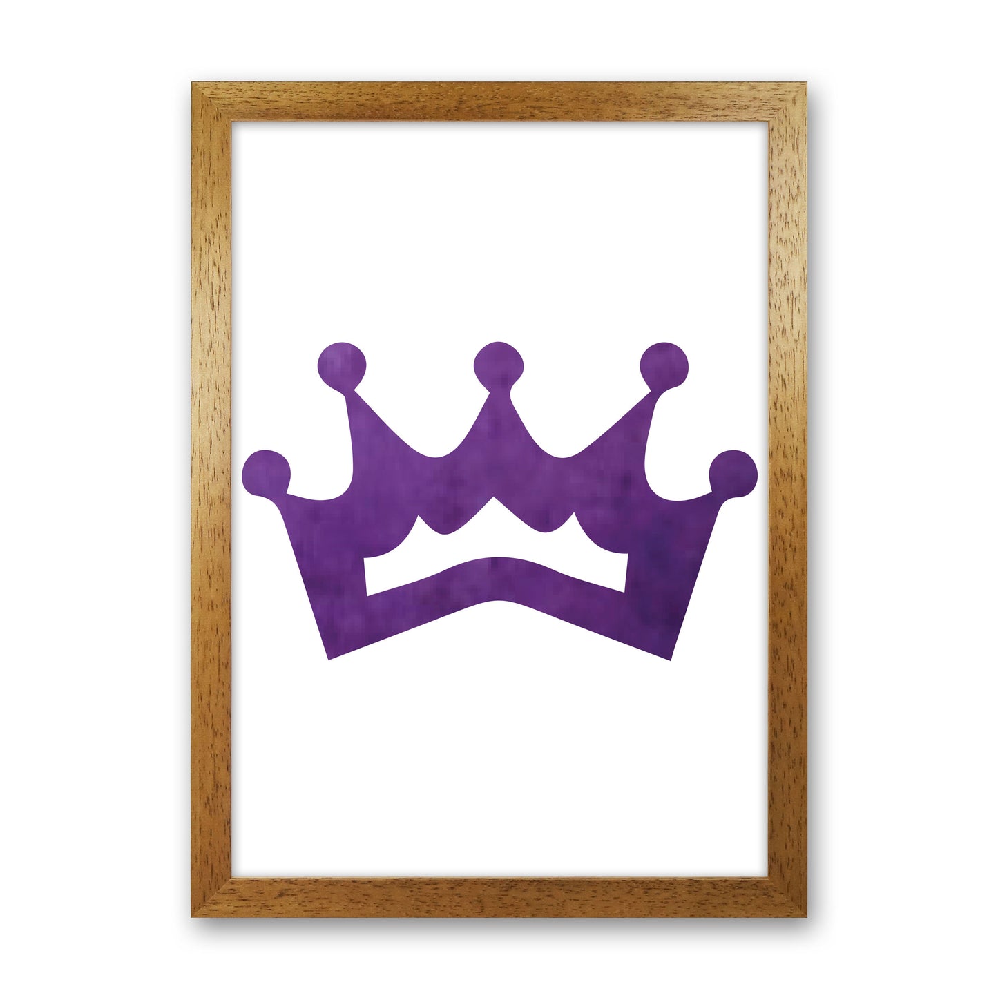 Purple Crown Watercolour Modern Print Oak Grain