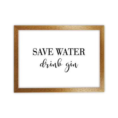 Save Water Drink Gin Modern Print, Framed Kitchen Wall Art